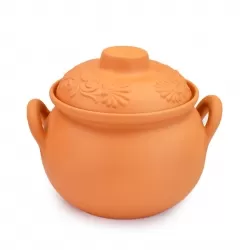 Cooking clay Terracotta pot with lid and handles - URLOS