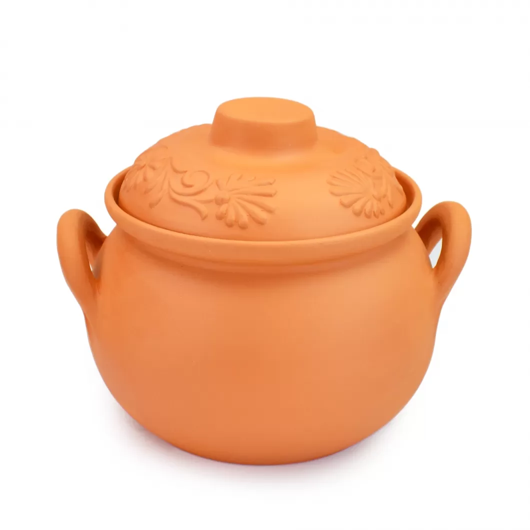 Cooking clay Terracotta pot with lid and handles - URLOS 1