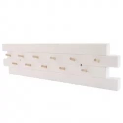 Rack with 11 hooks, white - LAVAND