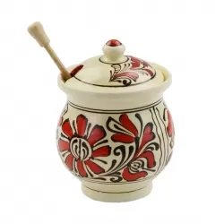 Ceramic Honey Pot with Wooden Dipper - RABO