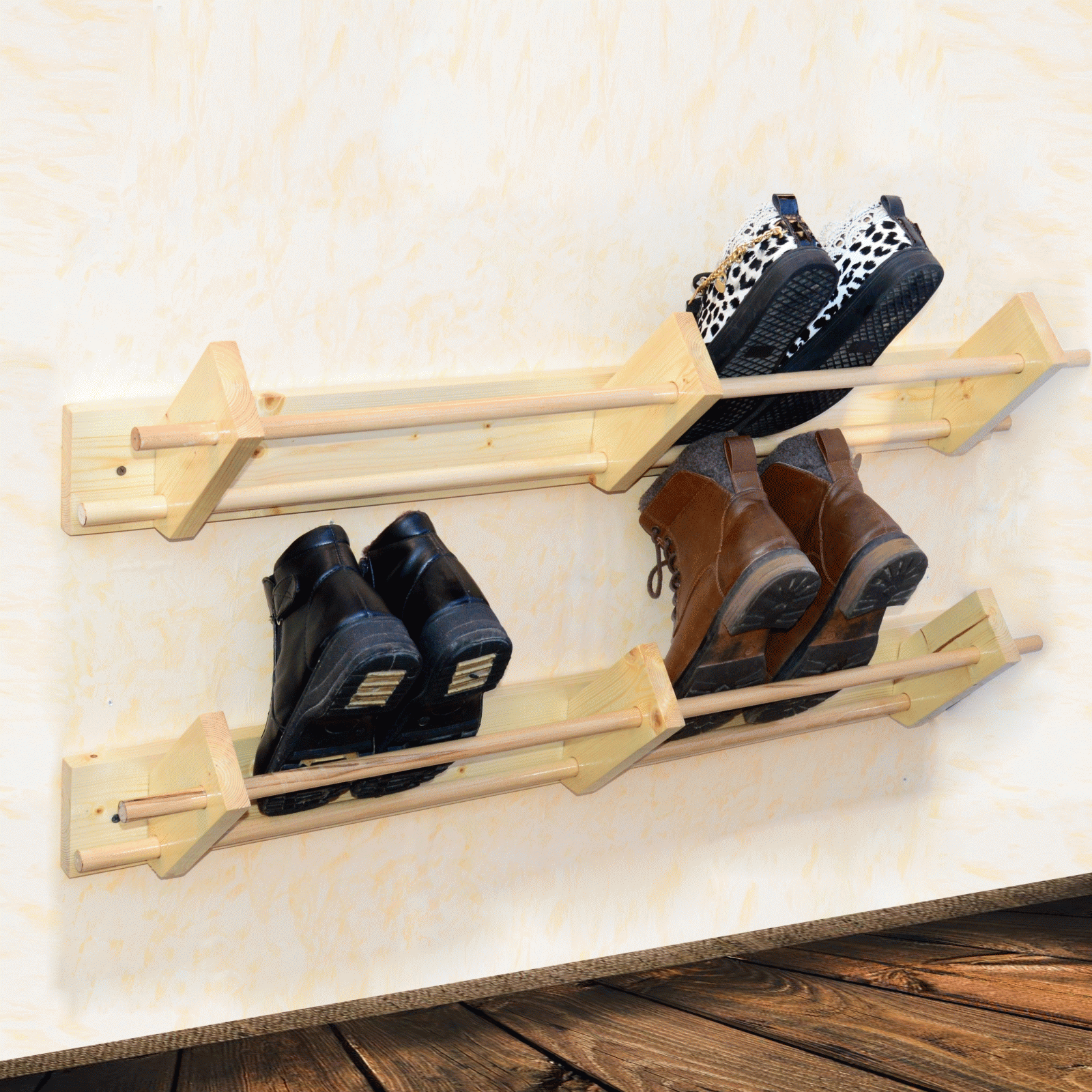 Wood Shoe rack 90 cm Erdall HANDMADE GROUP